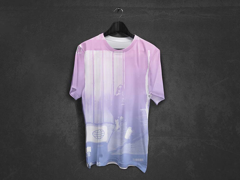 Front View of Two Hanging T-shirt Mockup FREE PSD