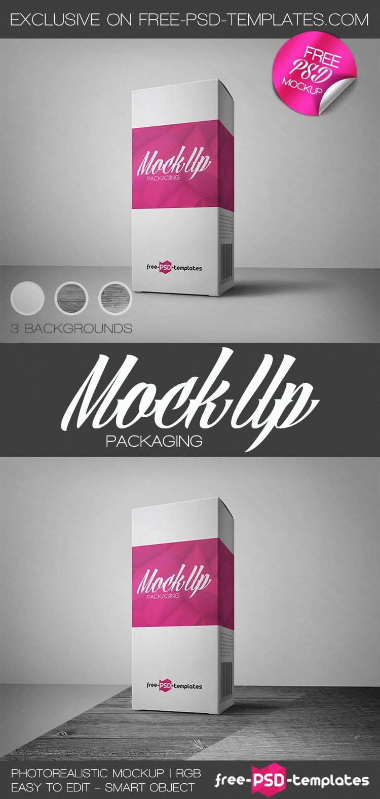 Front View of Vertical Paper Box Packaging Mockup FREE PSD
