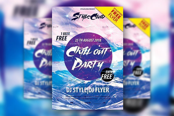 Futuristic Party and Club Event Flyer Template FREE PSD