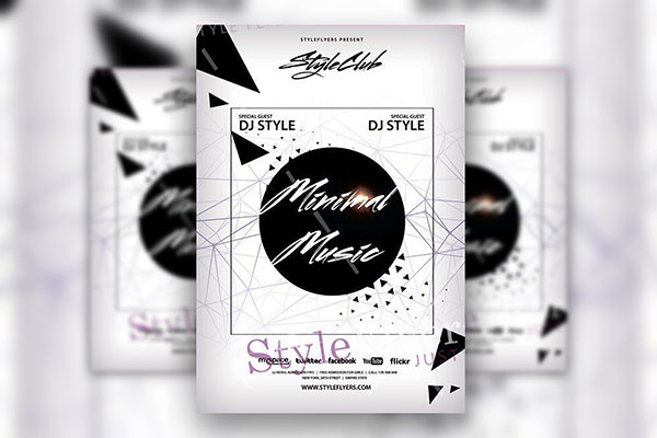 Geometric and Minimalistic Music Flyer Template FREE PSD