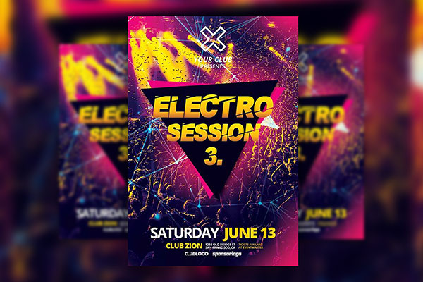 Geometric Festive Festival/Concert Flyer Template FREE PSD
