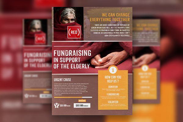 Geometric, Modern Fundraising Charity Event Flyer Template FREE PSD