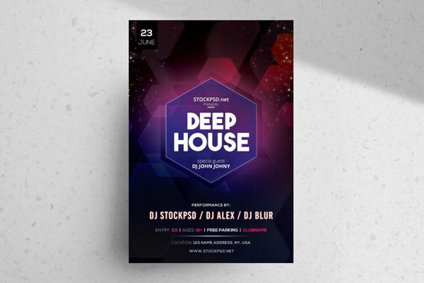 Geometrical Modern Party Flyer Template FREE PSD