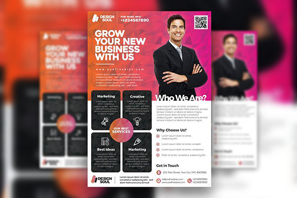 Gradient, Modern Multipurpose Corporate Flyer Template FREE PSD