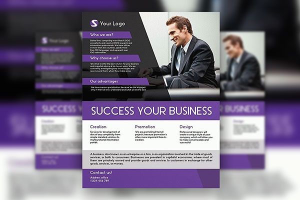 Infographic and Professional Business Flyer Template Plus a Facebook Cover FREE PSD