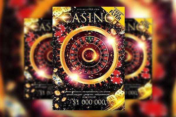 Jammed Luxurious Casino Dark Sparkly Flyer Template FREE PSD