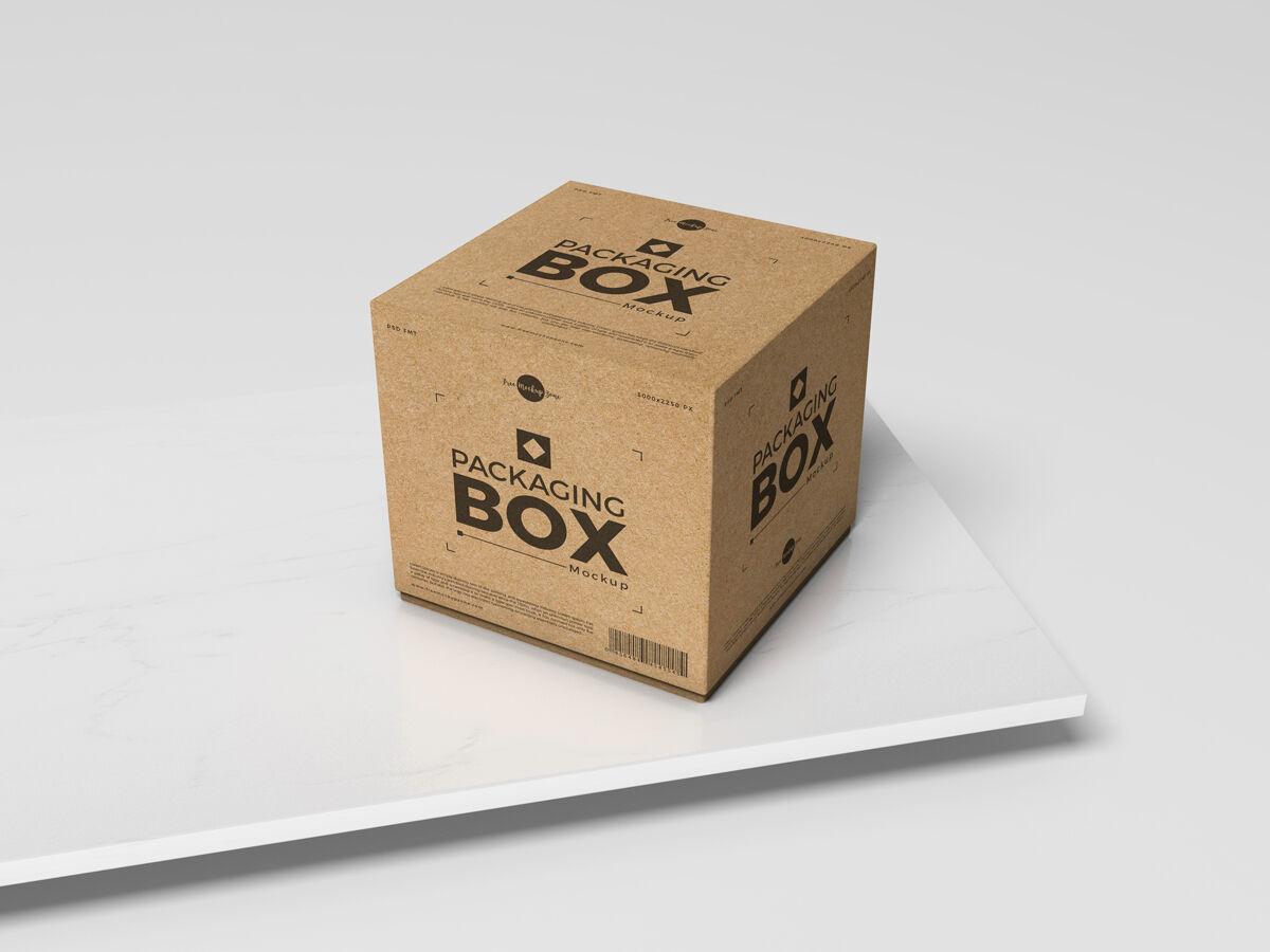 Free Craft Delivery Box Packaging Mockup - Free Mockup Zone