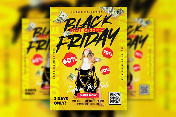 Luxury Border Black Friday Flyer Template FREE PSD