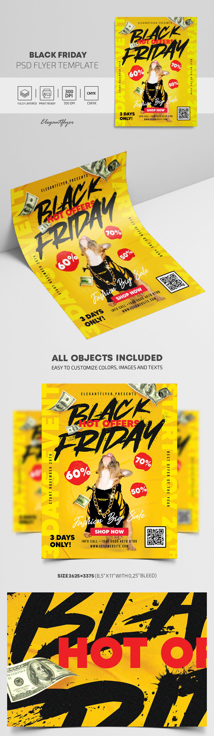 Luxury Border Black Friday Flyer Template FREE PSD