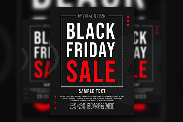 Minimal Lines and Circles Black Friday Sale Flyer Template FREE PSD