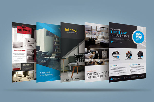 Mockup 7 Perspective View Multiple Flyers FREE PSD