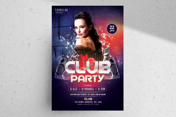 Modern Concert / Techno Sound Music Party Flyer Template (FREE ...