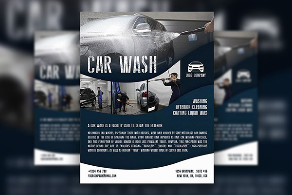 Modern Car Wash Flyer Template FREE PSD
