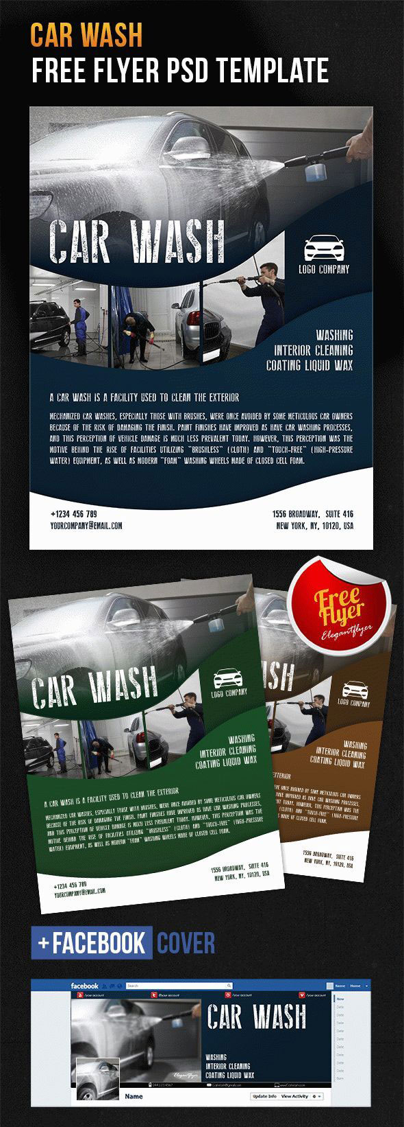 Modern Car Wash Flyer Template FREE PSD