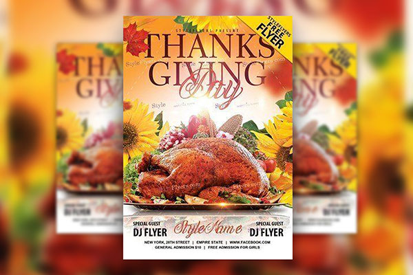 Modern Colorful Thanksgiving Party Flyer Template Free Download ...