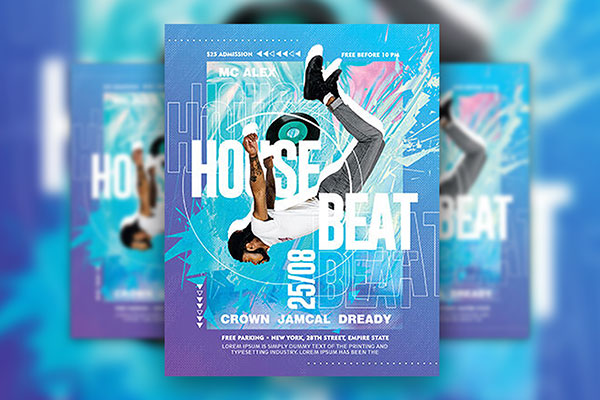Modern Falling Man DJ Event Flyer Template FREE PSD