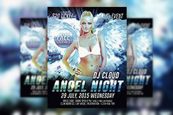 Modern Ladies' Night Flyer Template and Facebook Cover FREE PSD