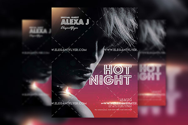 Modern Sparkly DJ Party Flyer Template and Facebook Cover FREE PSD