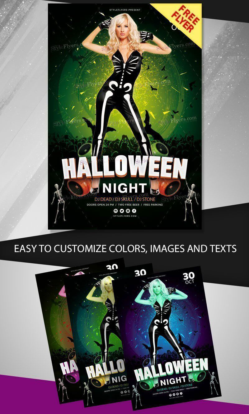 Modern Spooky Halloween Party Flyer Template (FREE) - Resource Boy
