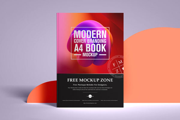 Modern Standing Book Cover Mockup FREE PSD