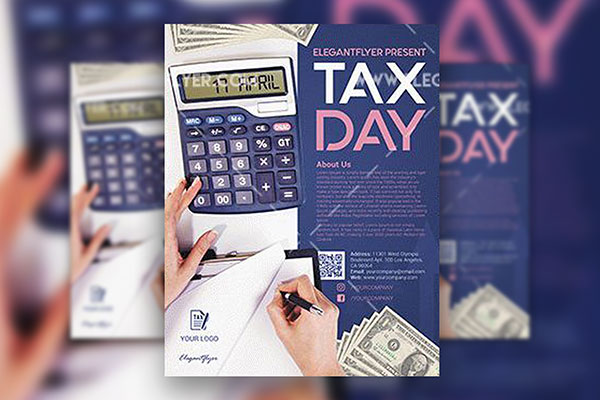 Modern Tax Day Flyer and Facebook Cover Template FREE PSD