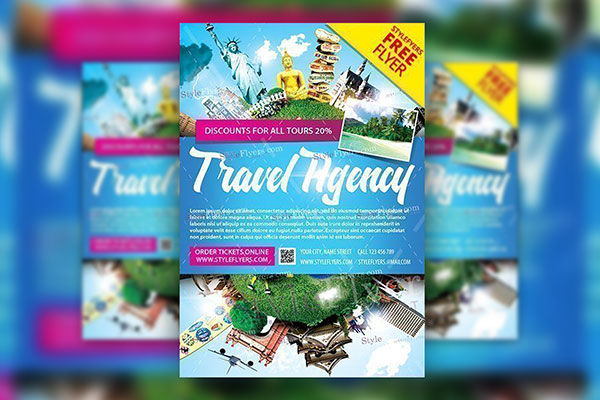 Modern Travel Agency Flyer Template FREE PSD