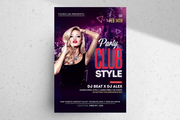 Modern Urban Club Party Flyer Template FREE PSD