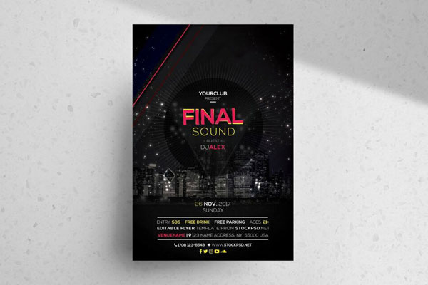 Modern Urban Nightclub Event Flyer Template FREE PSD
