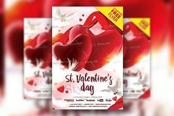 Modern Valentine's Day Flyer Template Free Download | Resource Boy