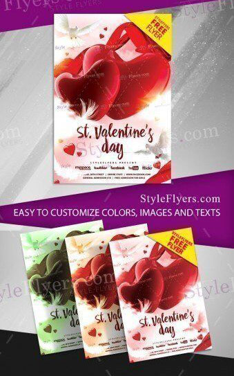 Modern Valentine's Day Flyer Template FREE PSD