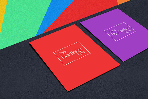 Perspective Simple A4 Flyers on a Clean Surface Mockup FREE PSD