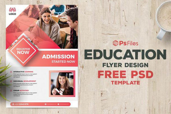 Photo Corporate Education Flyer Template FREE PSD