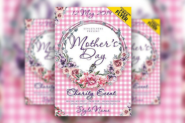 Pink Mother's Day Event Flyer Template FREE PSD