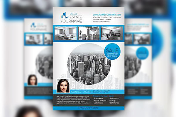 Professional and Neat Real Estate Flyer Template FREE PSD