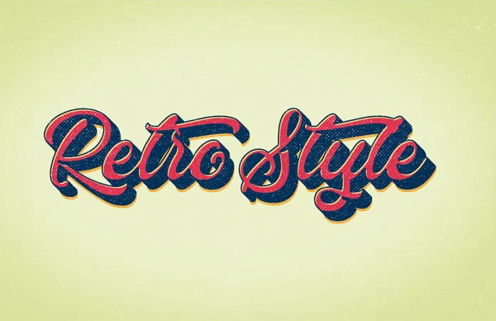Retro Style Text Effect FREE PSD
