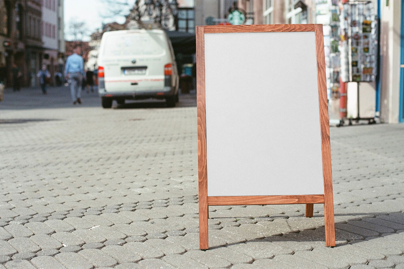 Simple Stand Sign on Street Mockup FREE PSD