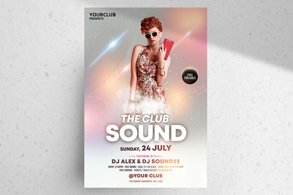 Geometric Party Flyer Template (FREE) - Resource Boy