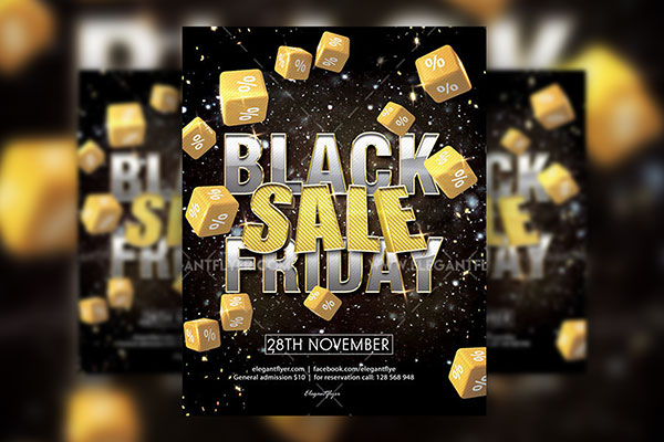 Free Shapes Dark Black Friday Sale Flyer template