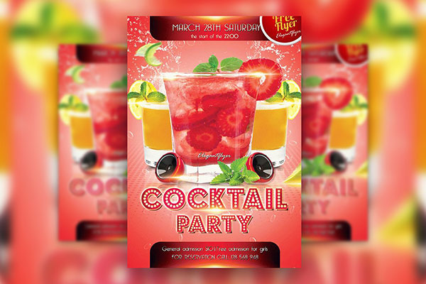 Splash Colorful Cocktail Party Flyer Template FREE PSD