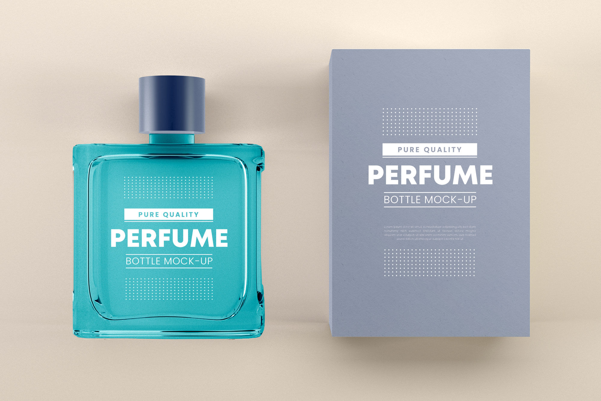 Perca Silenciosamente celebrar Square Perfume Bottle and its Packaging Box in Top View Mockup (FREE) -  Resource Boy