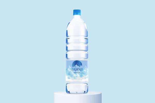 Standing Front View Water Bottle Mockup FREE PSD
