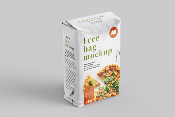Standing Paper Food Bag Mockup FREE PSD