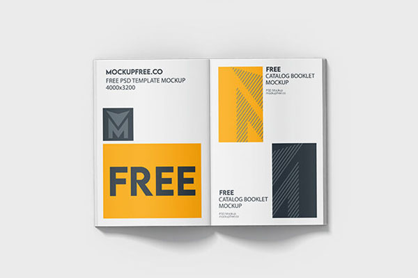 Three Catalog Booklet Mockups From Different Angles FREE PSD