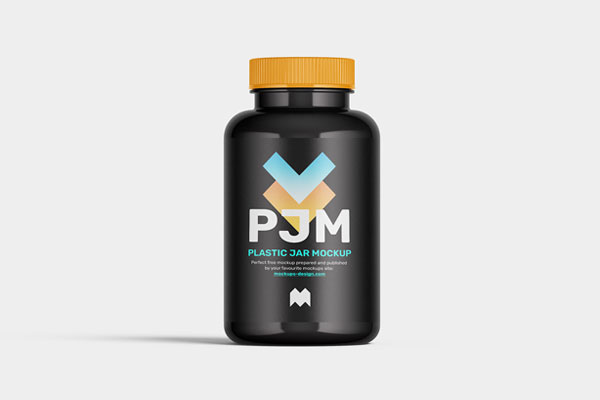 Three Different Angles of a Plastic Jar Mockups FREE PSD