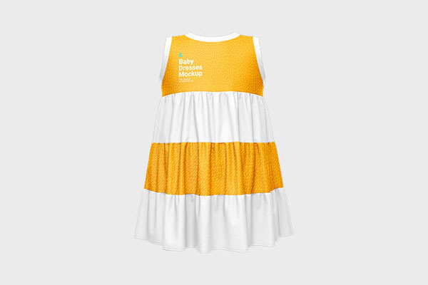 Three Isolated Baby Dresses from Every Angle Mockup FREE PSD