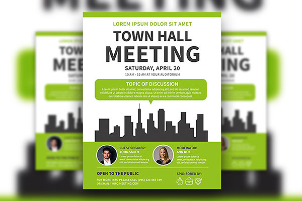 Three Minimal Flat Meeting Flyer Templates FREE PSD