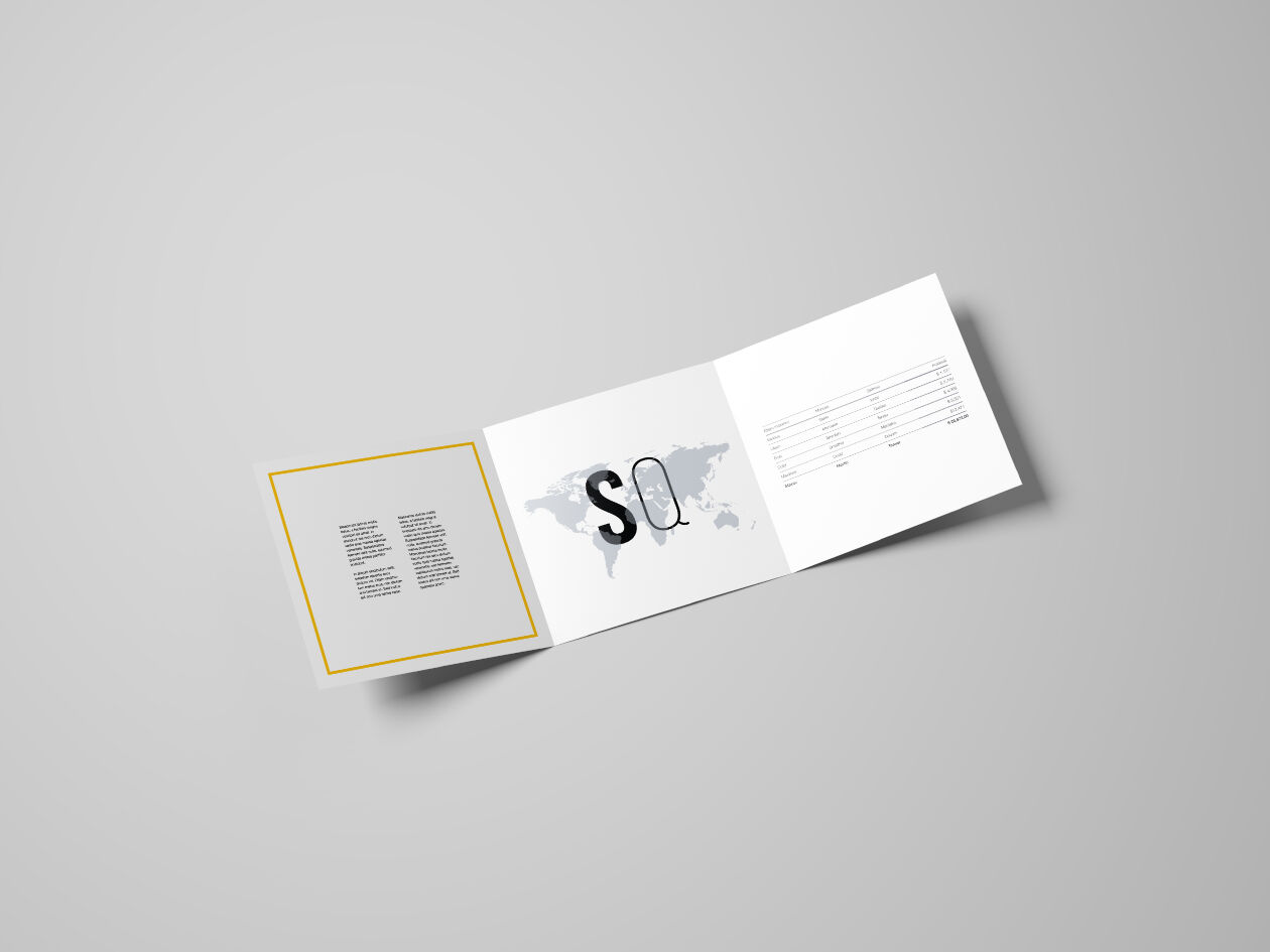 Top View of a Square Tri-Fold Brochure Mockup Set FREE PSD