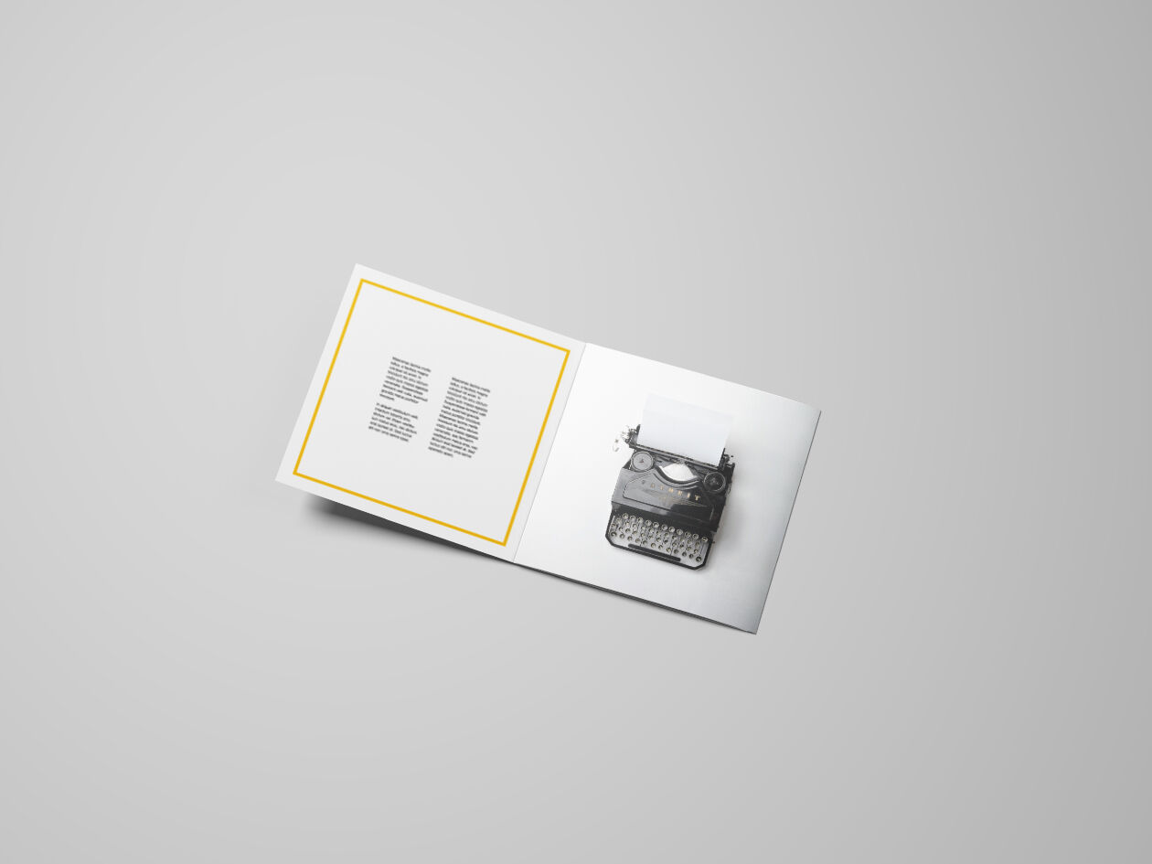 Top View of a Square Tri-Fold Brochure Mockup Set FREE PSD
