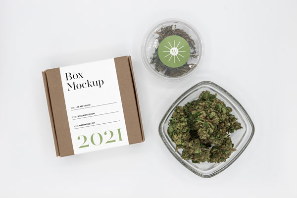 Top view of Gift Package Set Mockup FREE PSD