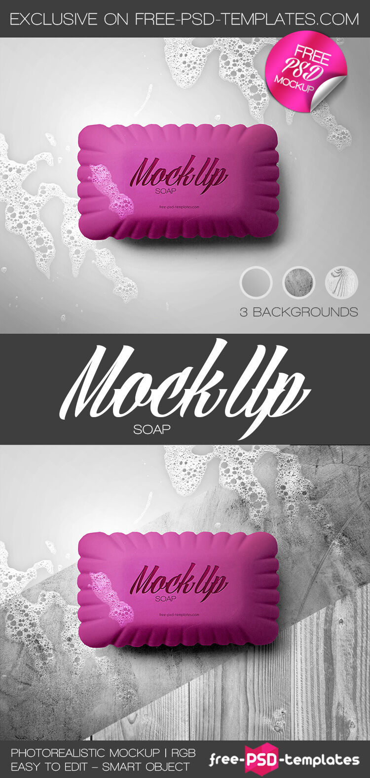 Top View Soap Mockup with Soap Foam FREE PSD